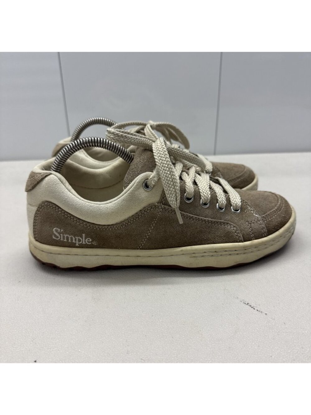 Simple Sneakers OS Light Brown Size 8 Suede Canvas Casual